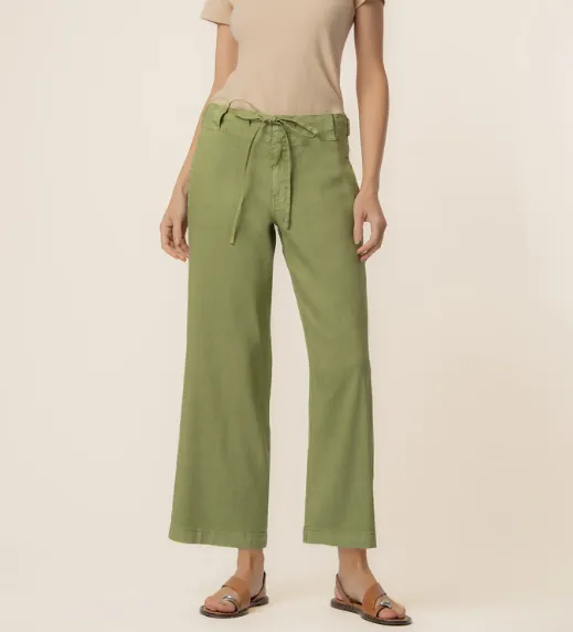 Kate Linen High Rise Crop Wide Leg 